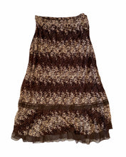 Load image into Gallery viewer, Floral print brown and beige skirt
